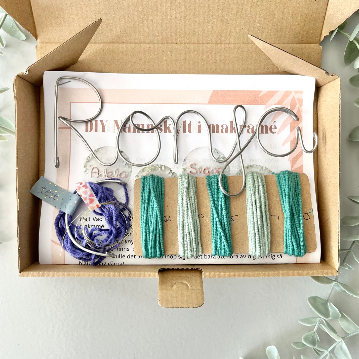 DIY Makraménamnskylt