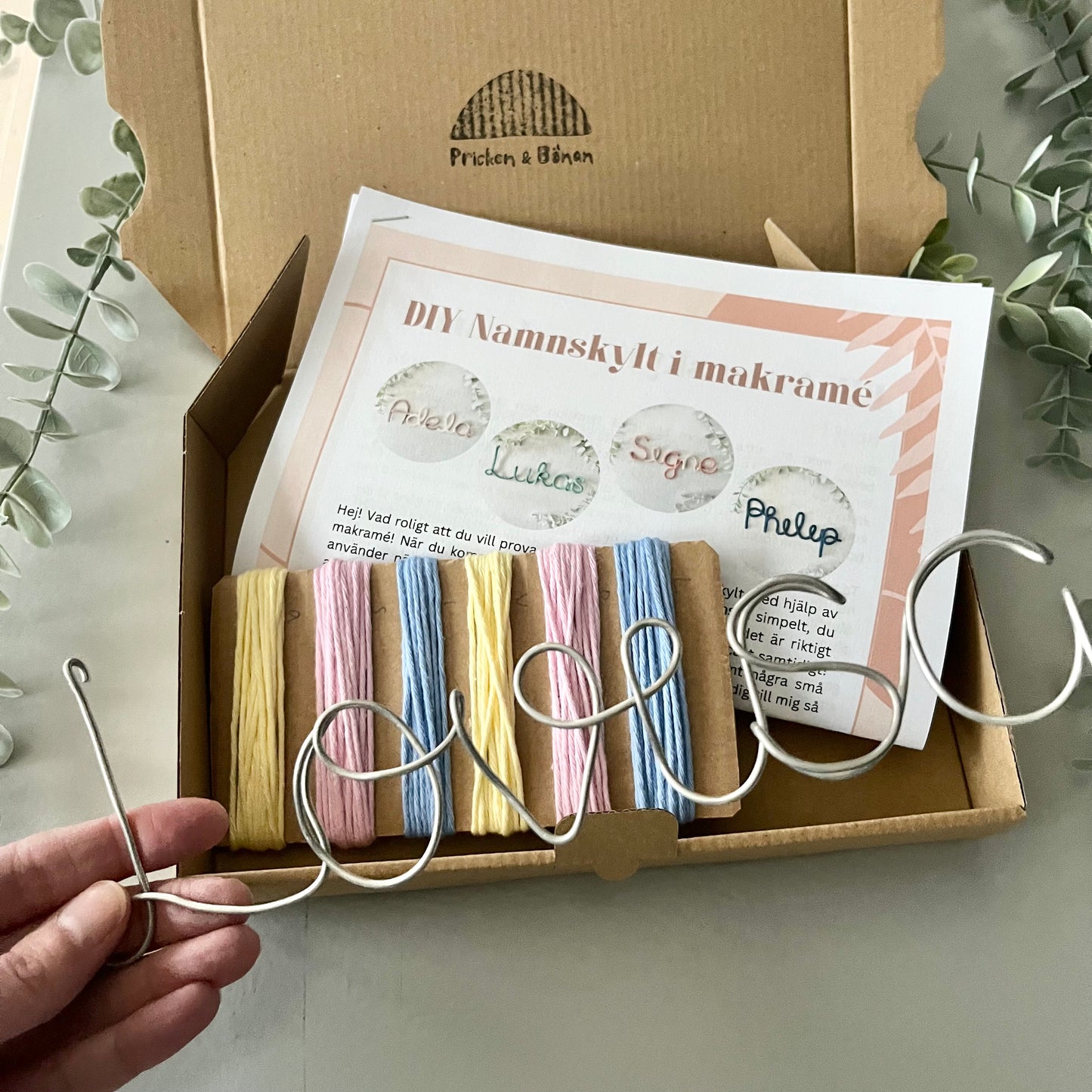 DIY Makraménamnskylt