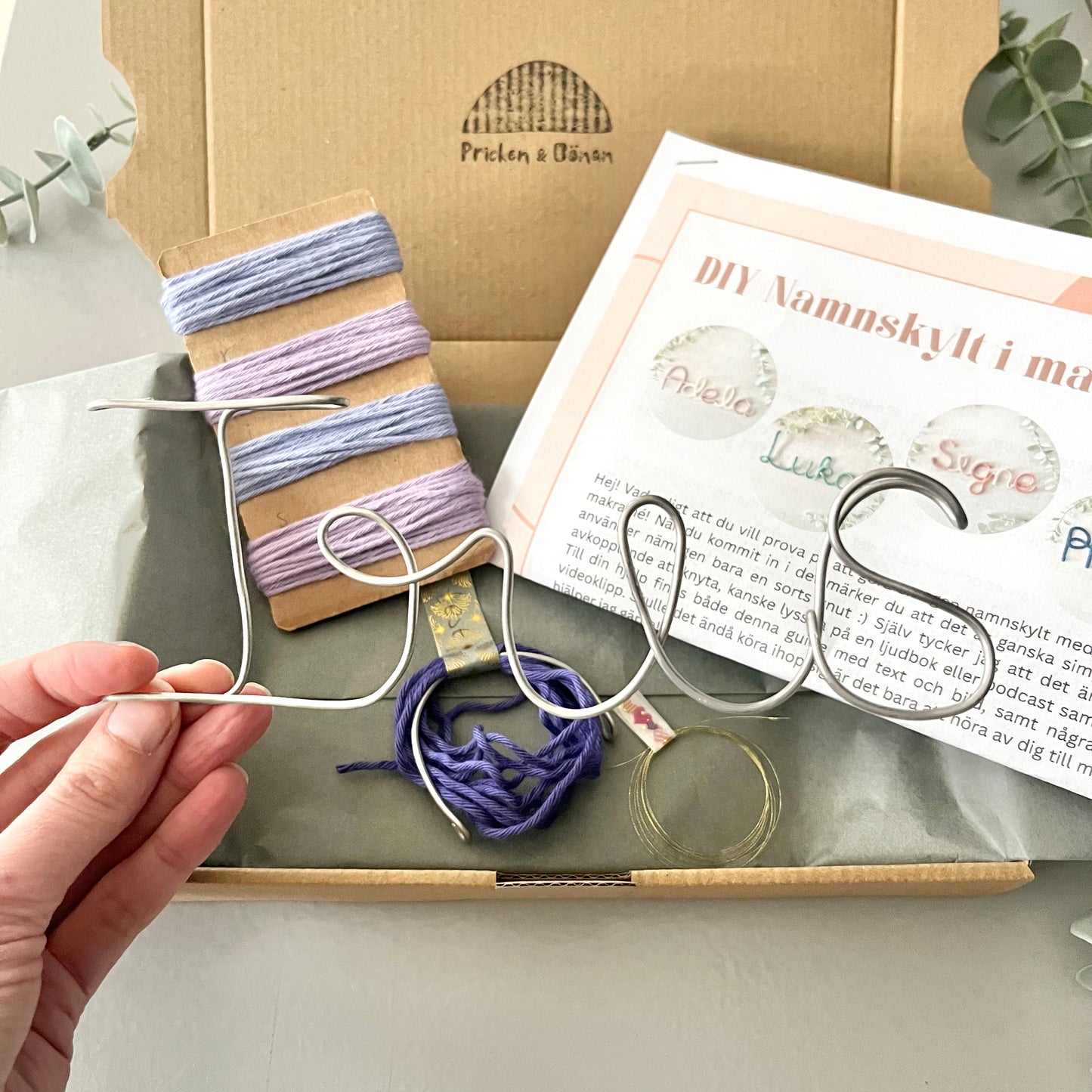 DIY Makraménamnskylt